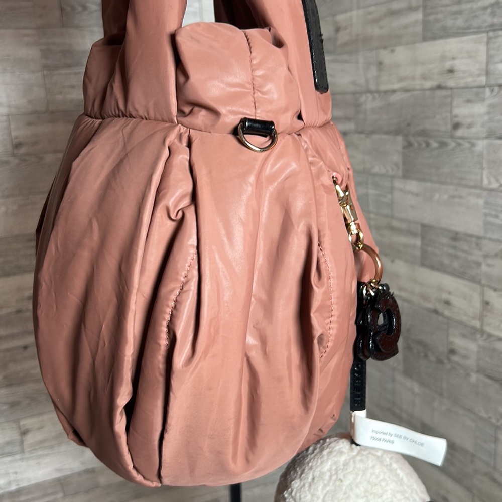 See By Chloe Coral Pink Puffer Tote - Picture 3 of 10
